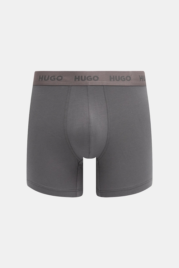 Oblečenie HUGO boxerky pánske bavlnené s elastanom BOXERBR TRIPLET PACK 3-pak 50532613 čierna
