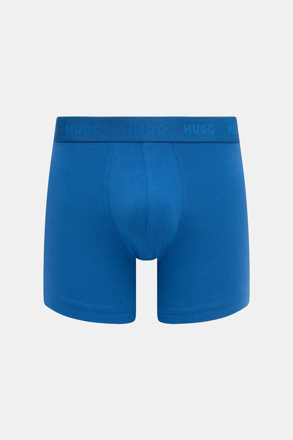 HUGO boxerky pánske bavlnené s elastanom BOXERBR TRIPLET PACK 3-pak čierna 50532613