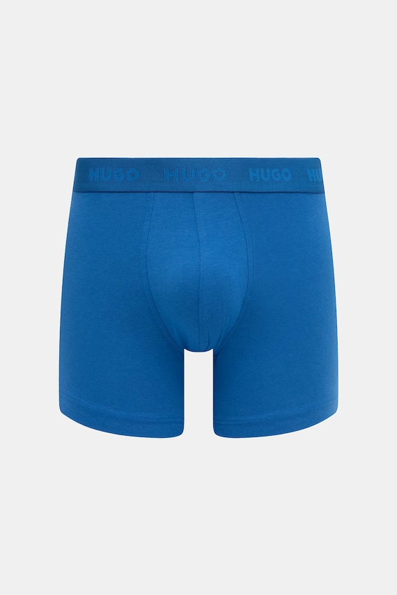 HUGO boxerky pánske bavlnené s elastanom BOXERBR TRIPLET PACK 3-pak čierna 50532613