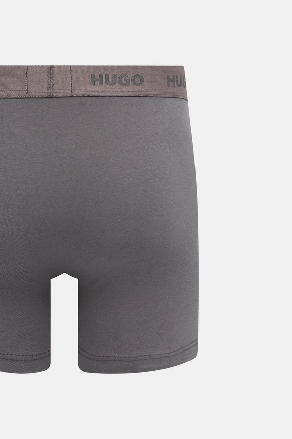 HUGO boxerky pánske bavlnené s elastanom BOXERBR TRIPLET PACK 3-pak 50532613