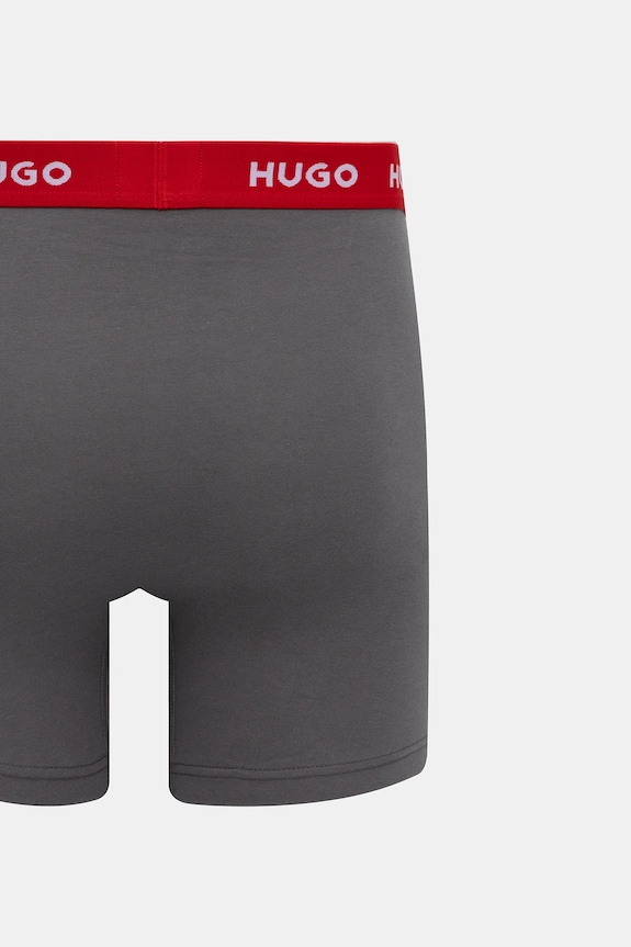 HUGO boxerky pánske bavlnené s elastanom BOXERBR TRIPLET PACK 3-pak 50532613