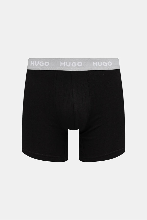 Odzież HUGO bokserki męskie bawełniane z elastanem BOXERBR TRIPLET PACK 3-pack 50532613 czarny