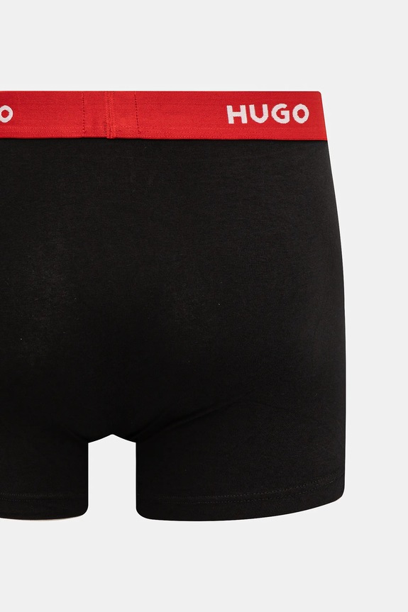 HUGO bokserki męskie bawełniane z elastanem BOXERBR TRIPLET PACK 3-pack 50532613 czarny