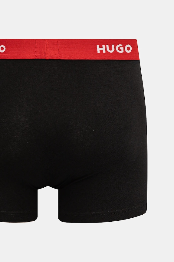 HUGO bokserki męskie bawełniane z elastanem BOXERBR TRIPLET PACK 3-pack 50532613 czarny