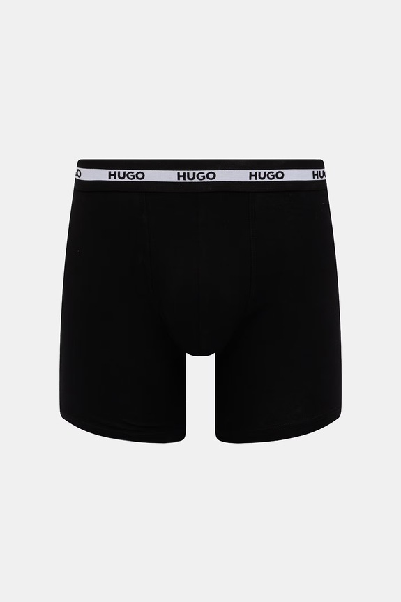 HUGO bokserki męskie bawełniane z elastanem BOXERBR TRIPL PLANET 50534694 szary SS26