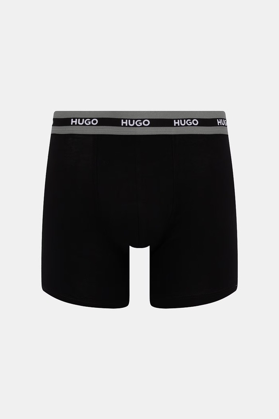 HUGO bokserki męskie bawełniane z elastanem BOXERBR TRIPL PLANET szary 50534694
