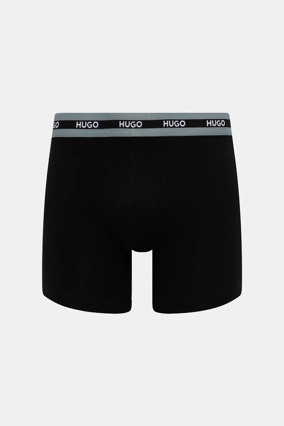 Oblečenie HUGO boxerky pánske bavlnené s elastanom BOXERBR TRIPL PLANET 50534694 čierna