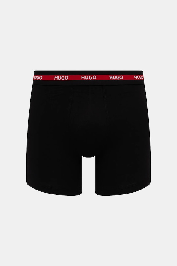 HUGO bokserki męskie bawełniane z elastanem BOXERBR TRIPL PLANET czarny 50534694