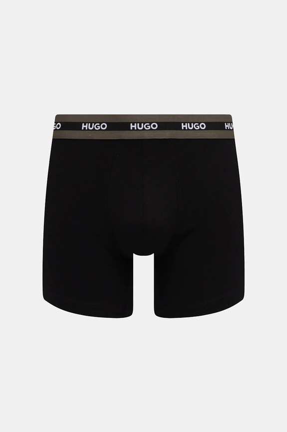 Oblečenie HUGO boxerky pánske bavlnené s elastanom BOXERBR TRIPL PLANET 50534694 čierna