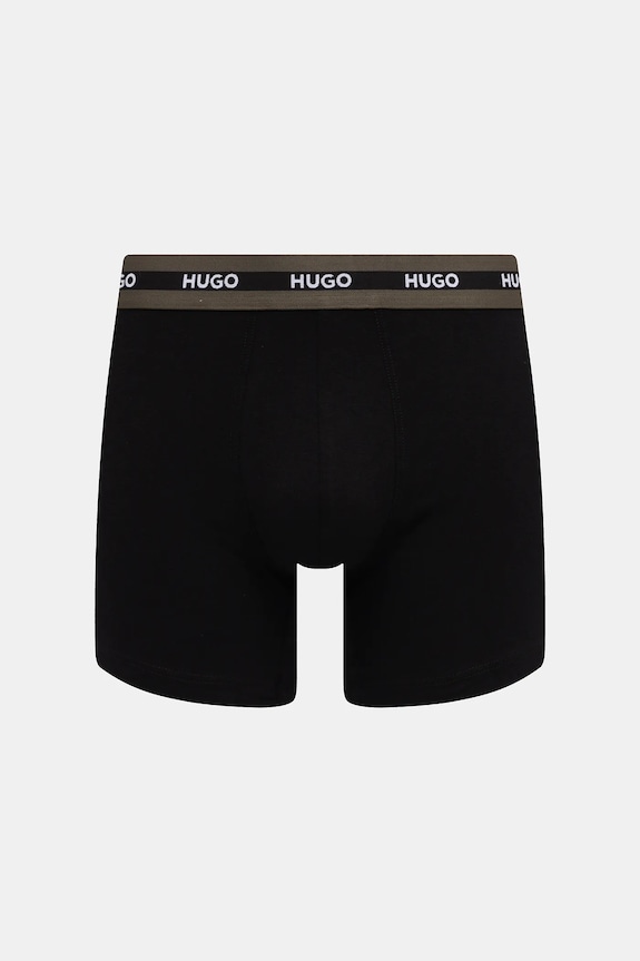 Oblečenie HUGO boxerky pánske bavlnené s elastanom BOXERBR TRIPL PLANET 50534694 čierna