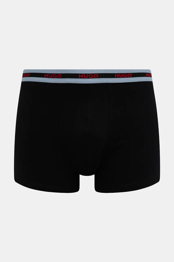 Oblečenie HUGO boxerky pánske bavlnené s elastanom BOXERBR TRIPL PLANET 50534694 čierna