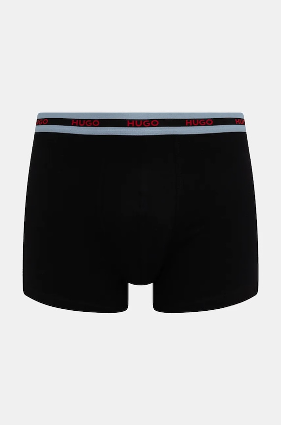 Oblečenie HUGO boxerky pánske bavlnené s elastanom BOXERBR TRIPL PLANET 50534694 čierna