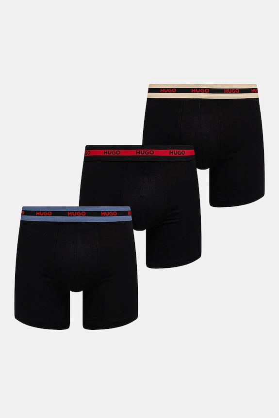 HUGO boxerky pánske bavlnené s elastanom BOXERBR TRIPL PLANET pletenina viacfarebná 50534694