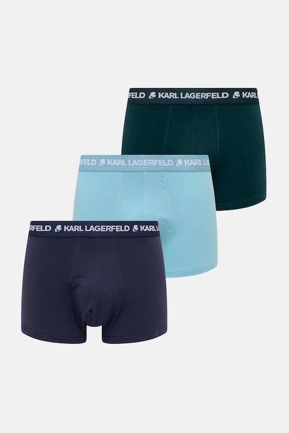 Karl Lagerfeld Boxeri bărbătești de bumbac cu elastan pachet de 3 albastru A1M47017