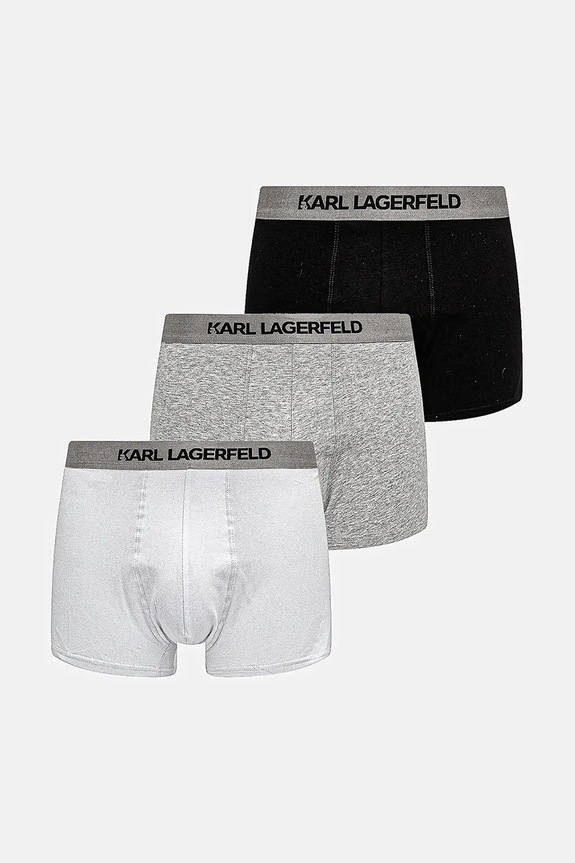 Boxerky Karl Lagerfeld 3-pak potlač sivá A1M47020