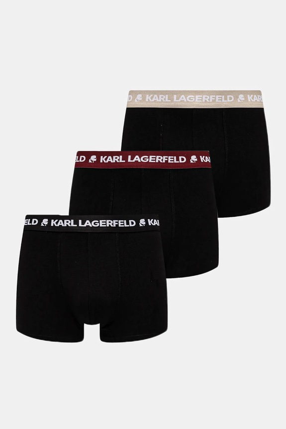 Karl Lagerfeld bokserki męskie bawełniane z elastanem 3-pack dzianina czarny A1M47021