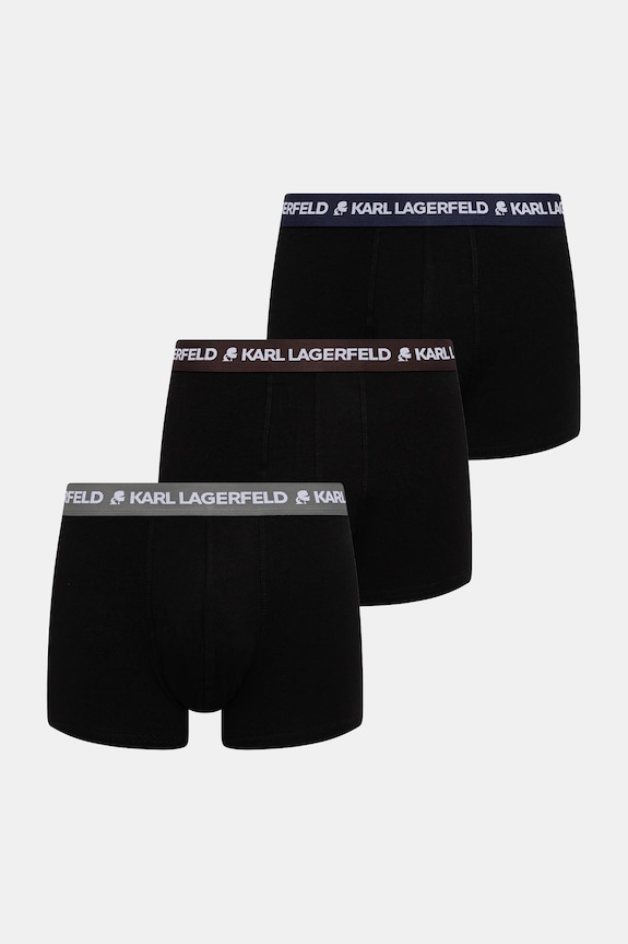 Karl Lagerfeld boxeri bărbați din bumbac cu elastan pachet de 3 boxeri negru A1M47021