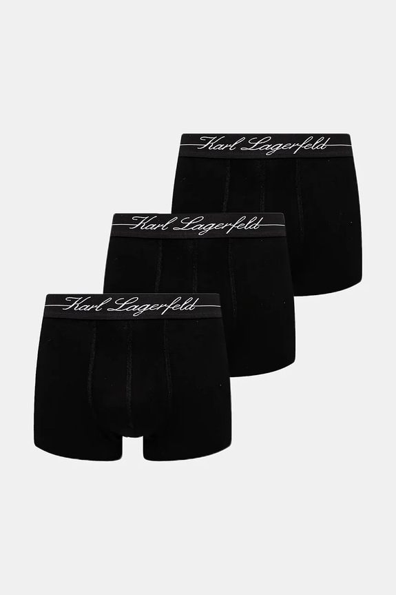 Boxerky Karl Lagerfeld 3-pak pletenina čierna A1M47089