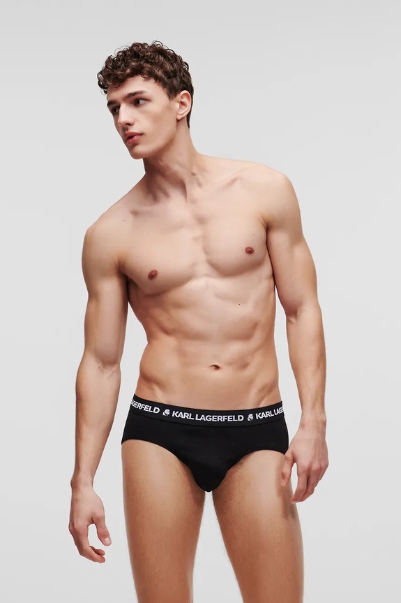 Slipy Karl Lagerfeld 3-pak A1M47152 čierna SS25