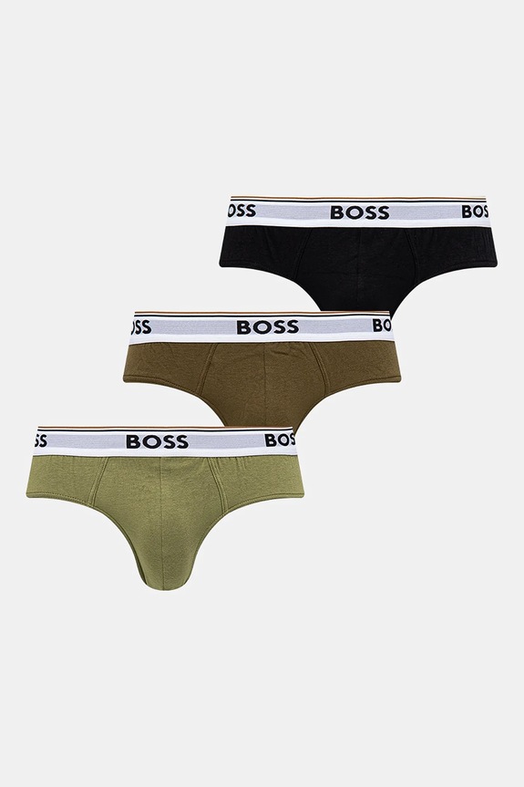 Слипове BOSS (3 чифта) Brief 3P Power надпис зелен 50531681