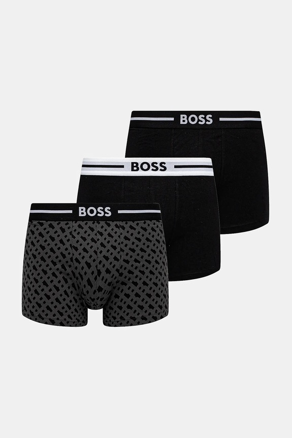 BOSS bokserki 3-pack wzorzyste czarny 50531694