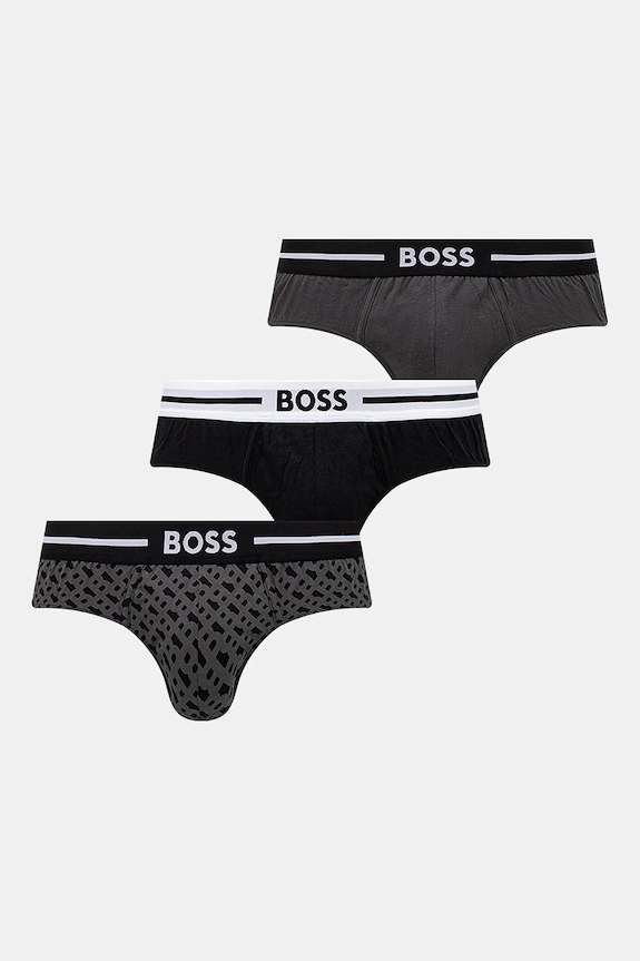 BOSS slipy 3-pack dzianina czarny 50531706