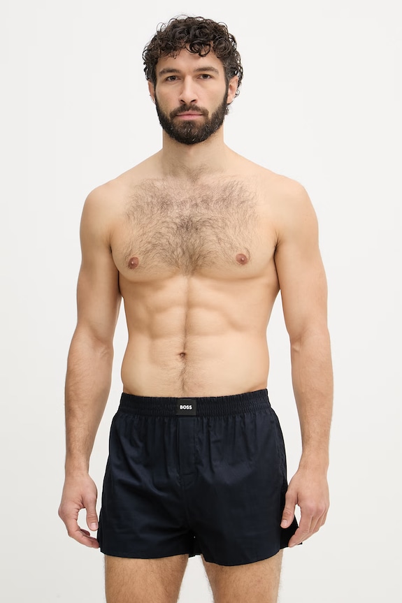 BOSS voľné boxerky pánske bavlnené 2P Boxer S. CW Peach 2-pak modrá 50515464