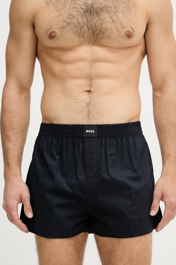Oblečenie BOSS voľné boxerky pánske bavlnené 2P Boxer S. CW Peach 2-pak 50515464 modrá