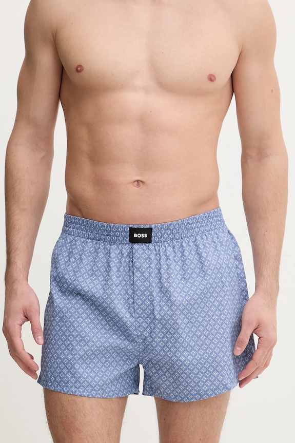 BOSS φαρδιά ανδρικά βαμβακερά μποξεράκια 2P Boxer S. CW Peach 2-pack 50515464 μπλε SS26
