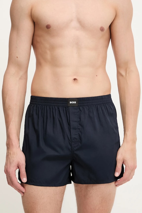 BOSS boxeri lejeri bărbătești din bumbac 2P Boxer S. CW Peach pachet de 2 uni albastru 50515464