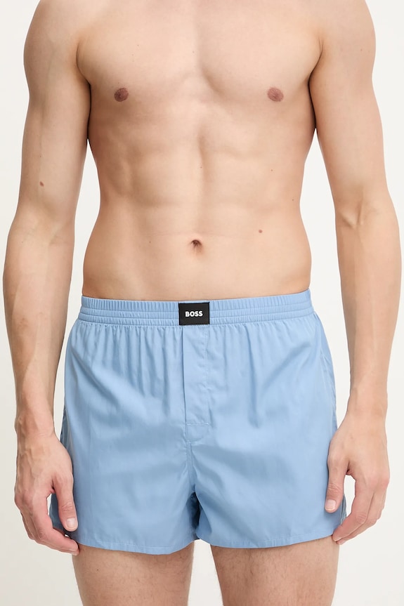 BOSS boxeri lejeri bărbătești din bumbac 2P Boxer S. CW Peach pachet de 2 50515464 albastru SS26
