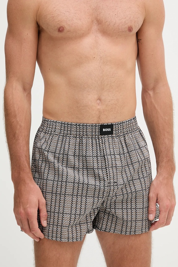 BOSS boxeri lejeri bărbați din bumbac 2P Boxer S. CW Peach pachet de 2 50515464 negru SS26