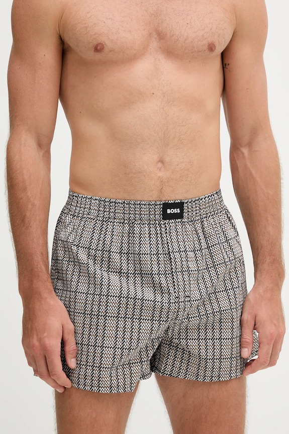 BOSS boxeri lejeri bărbați din bumbac 2P Boxer S. CW Peach pachet de 2 50515464 negru SS26
