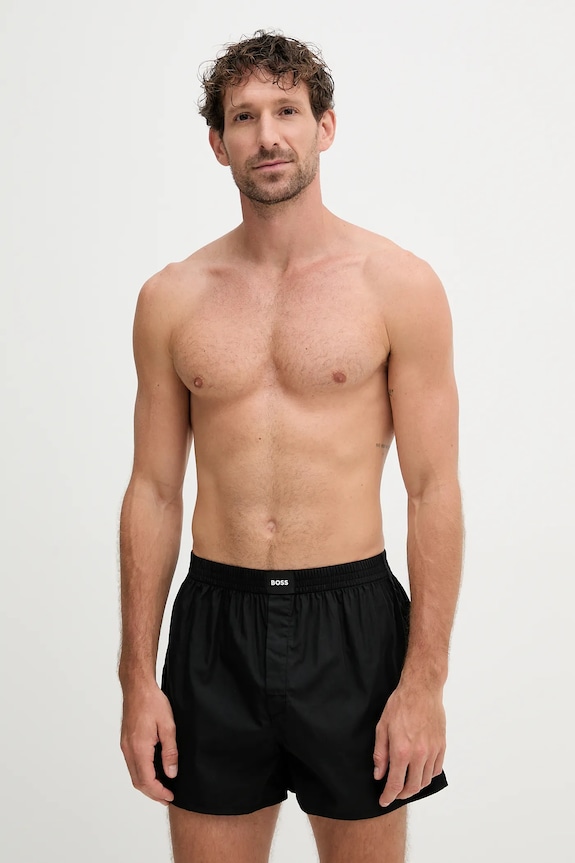 Îmbrăcăminte BOSS boxeri lejeri bărbați din bumbac 2P Boxer S. CW Peach pachet de 2 50515464 negru
