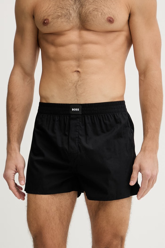 BOSS voľné boxerky pánske bavlnené 2P Boxer S. CW Peach 2-pak 50515464 čierna SS26