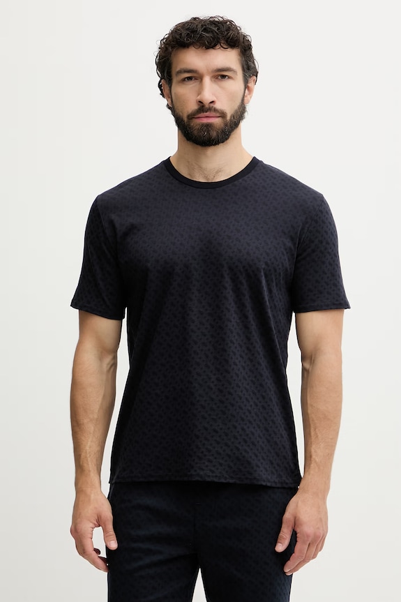 BOSS lounge t-shirt ανδρικό βαμβακερό σκούρο μπλε 50535741