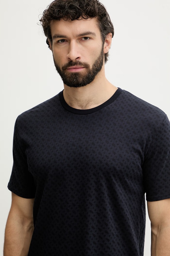 BOSS lounge t-shirt ανδρικό βαμβακερό σκούρο μπλε 50535741