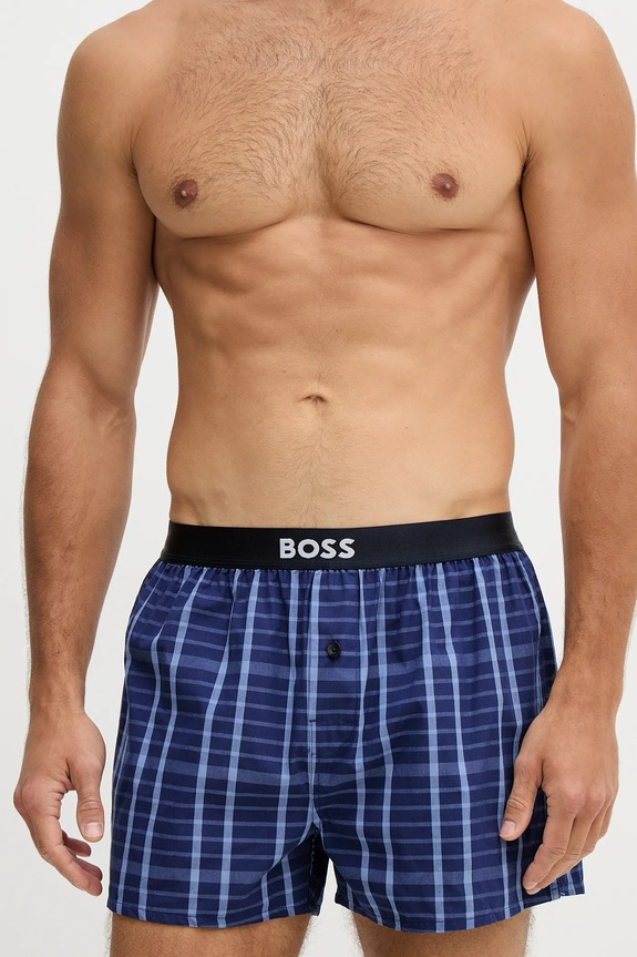 BOSS boxeri bărbați bumbac 2P Boxer Shorts EW pachet de 2 50535781 bleumarin SS26