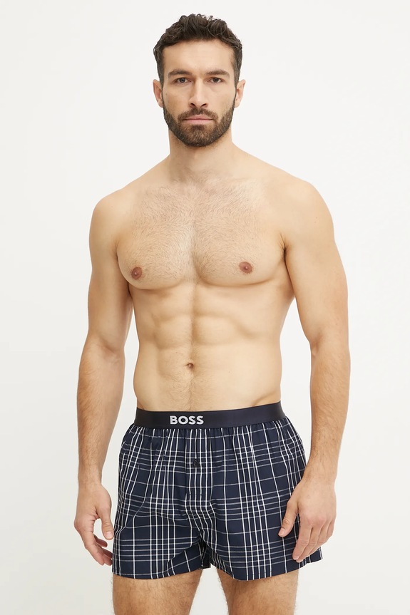 BOSS bokserki męskie bawełniane 2P Boxer Shorts EW 2-pack bawełna granatowy 50535781
