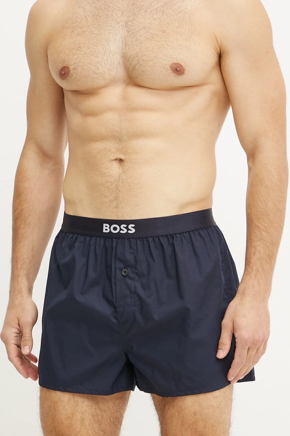 BOSS bokserki męskie bawełniane 2P Boxer Shorts EW 2-pack 50535781 granatowy SS26