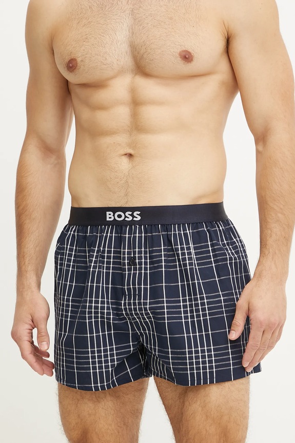 Odzież BOSS bokserki męskie bawełniane 2P Boxer Shorts EW 2-pack 50535781 granatowy