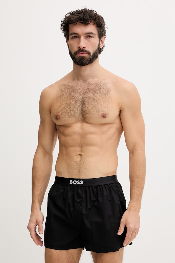 BOSS boxeri bărbați din bumbac 2P Boxer Shorts EW pachet de 2 uni verde 50535781