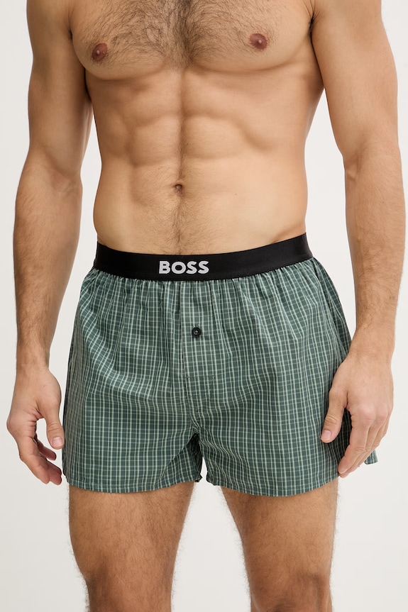 Îmbrăcăminte BOSS boxeri bărbați din bumbac 2P Boxer Shorts EW pachet de 2 50535781 verde