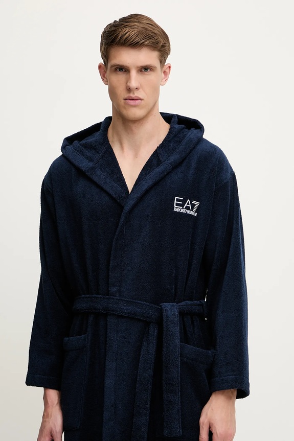 Oblečení Bavlněný župan EA7 Emporio Armani AF14014.7M000441 námořnická modř