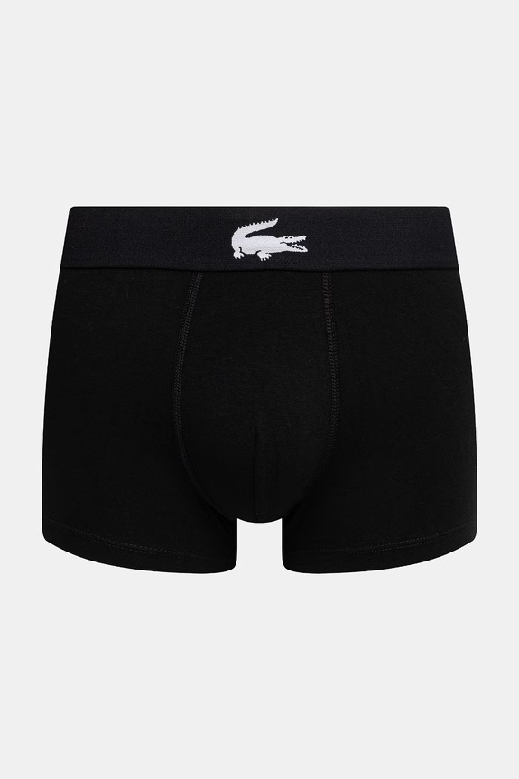 Lacoste boxerky pánske bavlnené s elastanom 3-pak čierna 5H1288