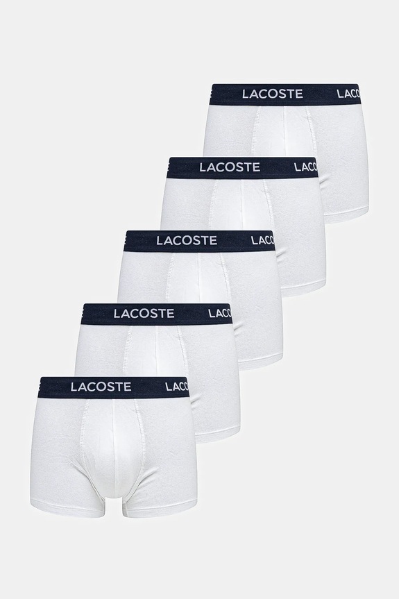 Lacoste boxer pacco da 5 boxer aderenti bianco 5H1292
