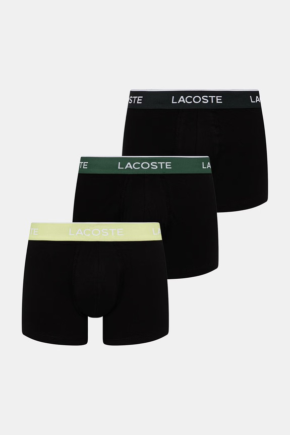 Lacoste bokserki dopasowane męskie bawełniane z elastanem 3-pack czarny 5H1297