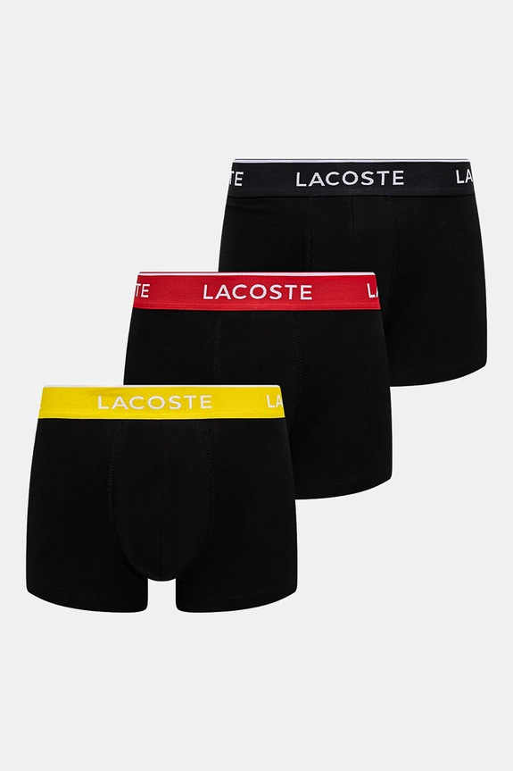 Boxerky Lacoste 3-pak pletenina čierna 5H1297