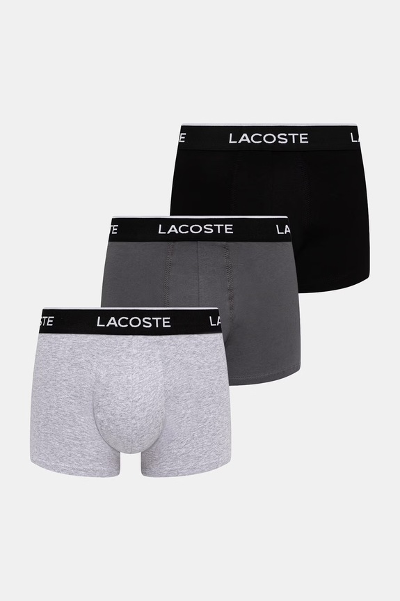 Lacoste bokserki dopasowane męskie bawełniane z elastanem 3-pack multicolor 5H1300