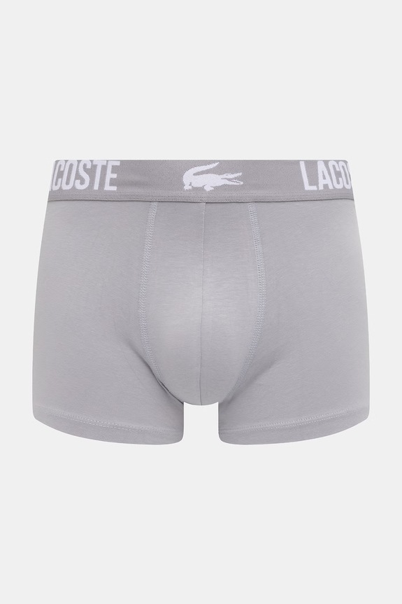 Odzież Lacoste bokserki męskie bawełniane z elastanem 3-pack 5H2393 szary